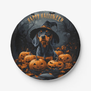 Dachshund Halloween Paper Plates