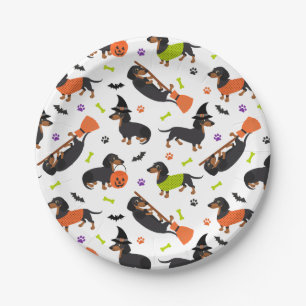 Dachshund Halloween Paper Plates