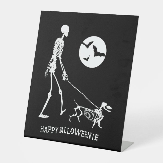 Dachshund Halloween Pedestal Sign (Front)