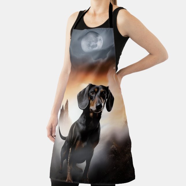 Dachshund Halloween Scary Apron (Insitu)