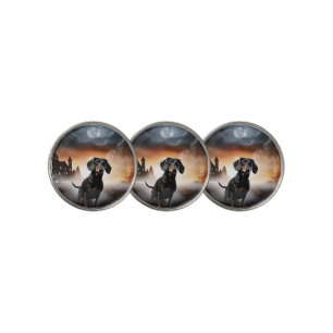 Dachshund Halloween Scary Golf Ball Marker