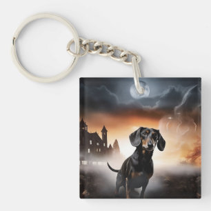 Dachshund Halloween Scary Keychain