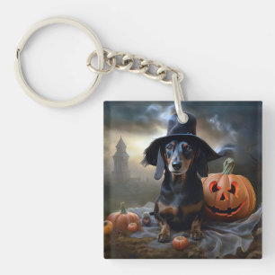 Dachshund Halloween Scary Keychain