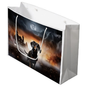 Dachshund Halloween Scary Large Gift Bag