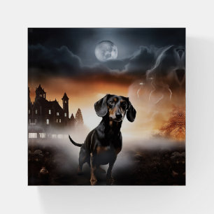 Dachshund Halloween Scary Paperweight