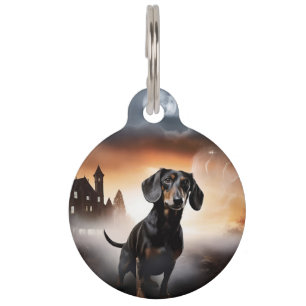Dachshund Halloween Scary Pet ID Tag