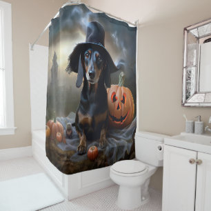 Dachshund Halloween Scary Shower Curtain