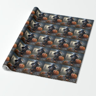 Dachshund Halloween Scary Wrapping Paper