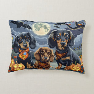 Dachshund Halloween Spooky Accent Pillow