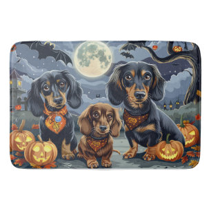 Dachshund Halloween Spooky Bath Mat