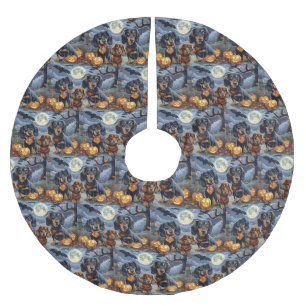 Dachshund Halloween Spooky Brushed Polyester Tree Skirt