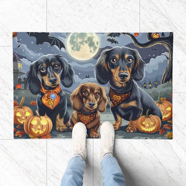 Dachshund Halloween Spooky  Doormat (Indoor)