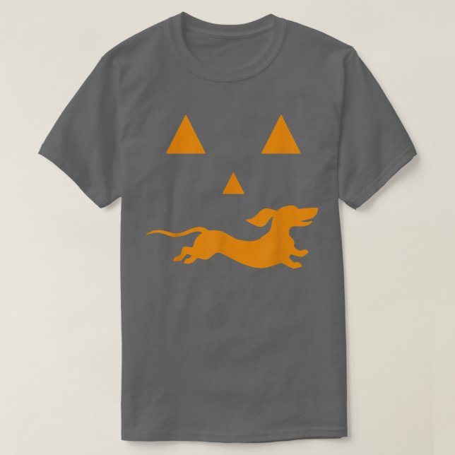 Dachshund Halloween Spooky Face Funny Dog Classic  T-Shirt (Design Front)