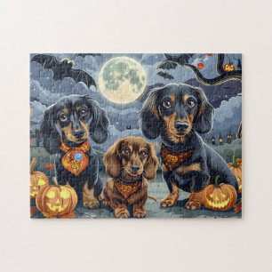 Dachshund Halloween Spooky Jigsaw Puzzle
