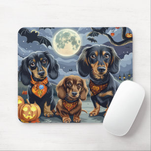 Dachshund Halloween Spooky  Mouse Pad
