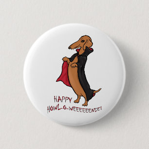 Dachshund Halloween Vampire Button