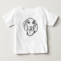 dachshund hand drawn sketch black white puppy dog 