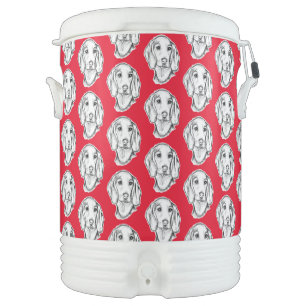 dachshund hand drawn sketch black white puppy dog beverage cooler