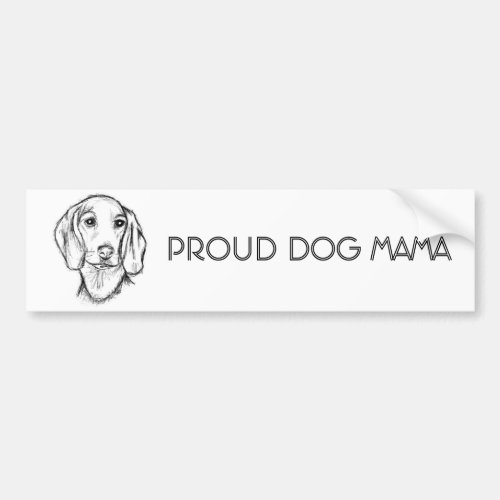 dachshund hand drawn sketch black white puppy dog  bumper sticker