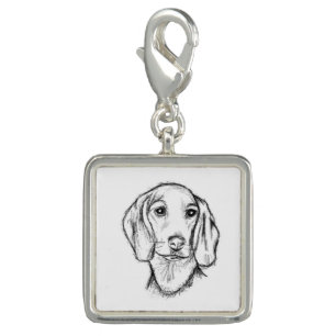 dachshund hand drawn sketch black white puppy dog charm