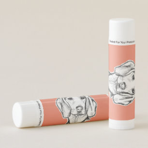dachshund hand drawn sketch black white puppy dog  lip balm