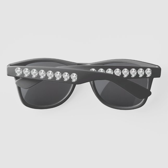 dachshund hand drawn sketch black white puppy dog  sunglasses (Back)