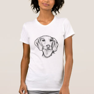 dachshund hand drawn sketch black white puppy dog T-Shirt