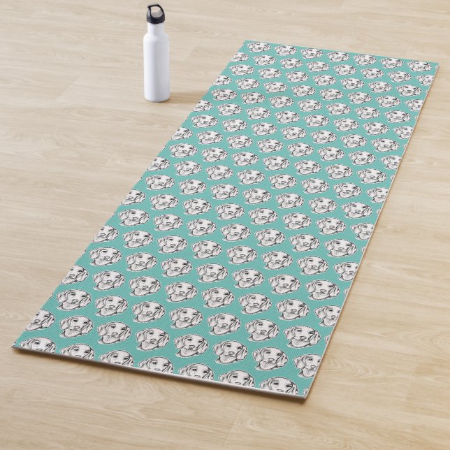 dachshund hand drawn sketch black white puppy dog  yoga mat (In Situ)
