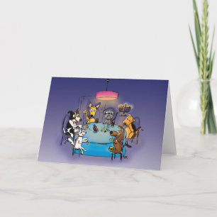 Dachshund Hanukkah Card!  Dogs Playing Driedel! Card