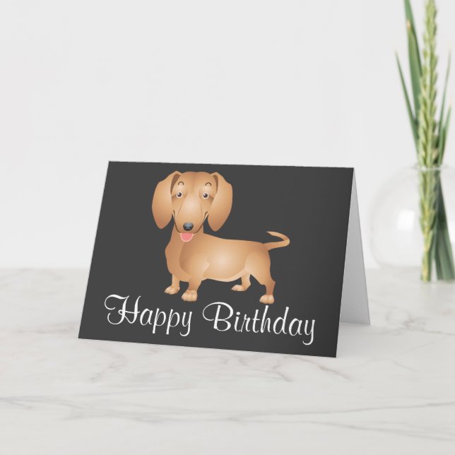 Dachshund  Happy Birthday Card - Verse inside (Front)
