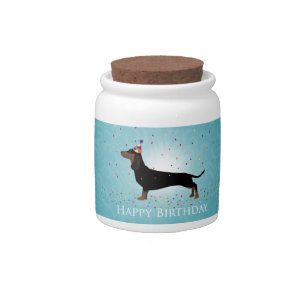 Dachshund Happy Birthday Design Candy Jar