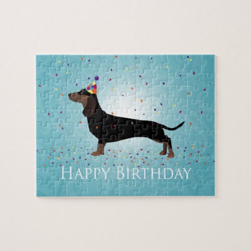 Dachshund Happy Birthday Design Jigsaw Puzzle