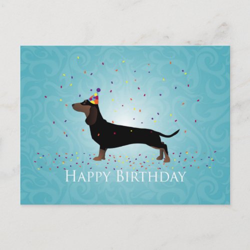 Dachshund Happy Birthday Design Postcard