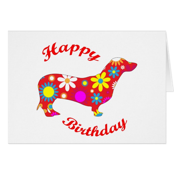 Dachshund happy birthday dog greeting card