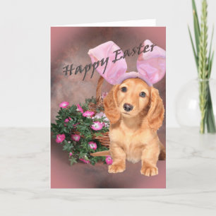 Dachshund Happy Easter Holiday Card