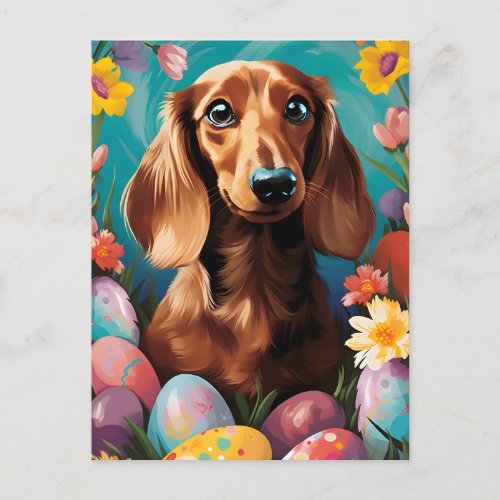 Dachshund Happy Easter Postcard