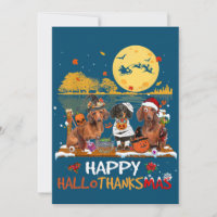 Dachshund Happy Hallothanksmas Halloween Thanksgiv
