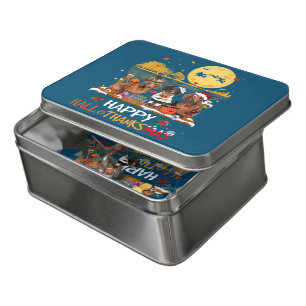 Dachshund Happy Hallothanksmas Halloween Thanksgiv Jigsaw Puzzle