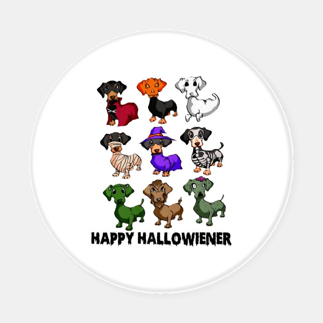 Dachshund Happy Halloweiner Funny Dog Halloween Coaster Set (Single)