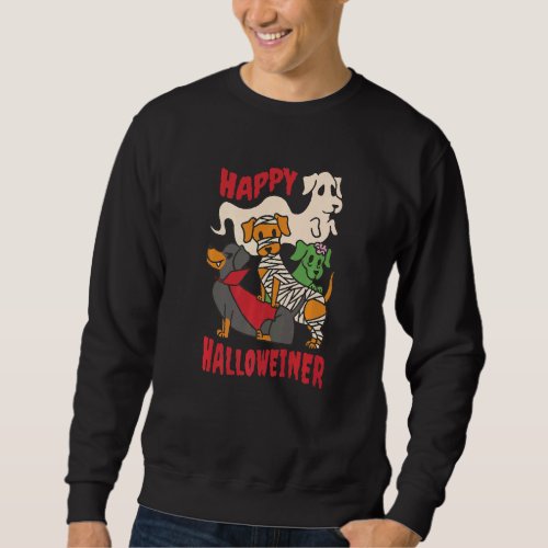 Dachshund Happy Halloweiner  Halloween Dogs Sweatshirt