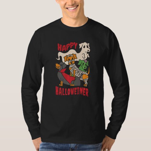 Dachshund Happy Halloweiner  Halloween Dogs T_Shirt
