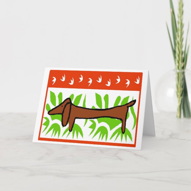 Dachshund Happy Holiday Card (Front)