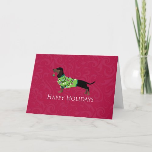 Dachshund Happy Holidays Design Holiday Card