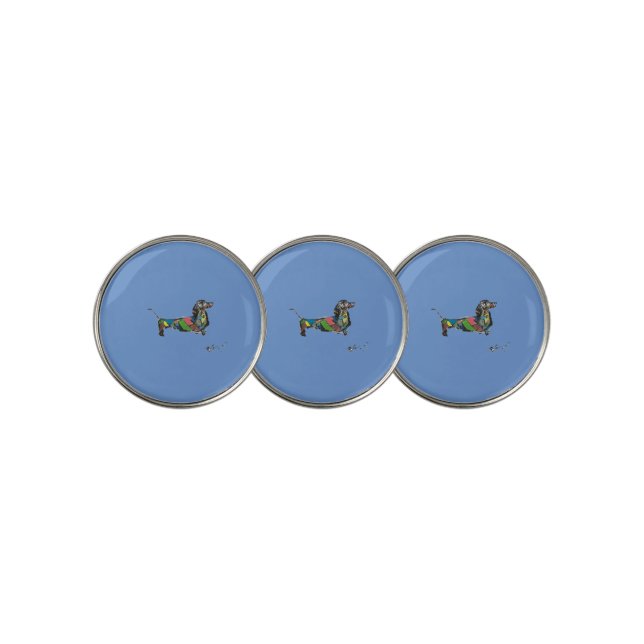 Dachshund Hat Clip Golf Ball Marker (3 Up)