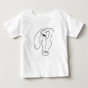 Dachshund Head, Art Drawing  Baby T-Shirt
