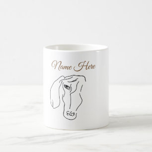 Dachshund Head, Art Drawing Dachshund Coffee Mug