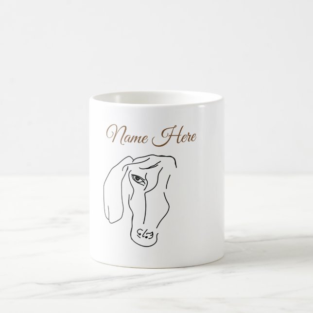 Dachshund Head, Art Drawing Dachshund Coffee Mug (Center)