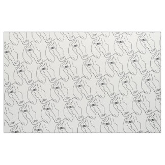 Dachshund Head, Art Drawing Fabric