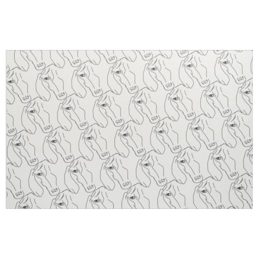 Dachshund Head, Art Drawing Fabric