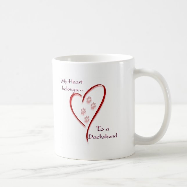 Dachshund Heart Belongs Coffee Mug (Right)